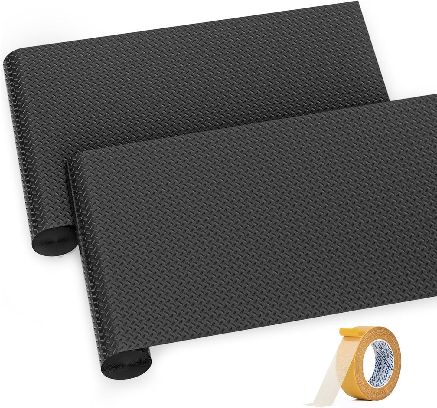 Premium Garage Floor Mat, Commercial Grade Heavy Duty Parking Mat for Garage Floor, Golf Cart Parking, Water/Stain Resistant Floor Runner (Black Diamond, 2 Rolls x 4 x 10 Feet)