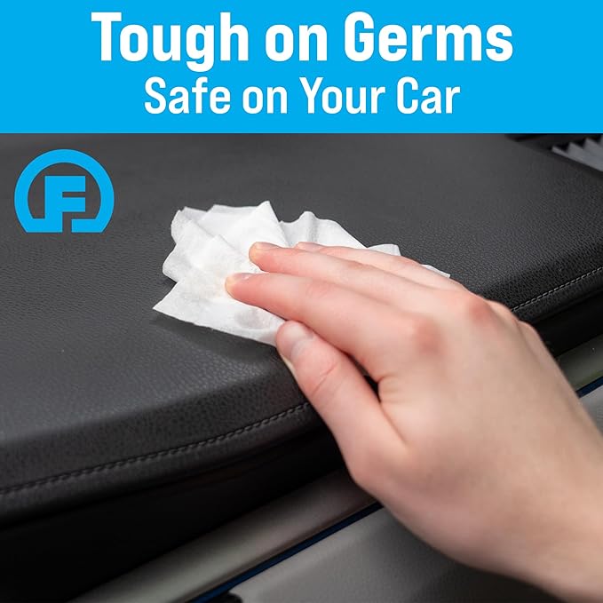 Fortress Car Interior Wipes with Microfiber Cloth (25 ct, Pack of 2) for Car Interior Cleaning, Dashboard, Seats, Detailing, and Steering Wheel [Travel Size] Skin-Safe Car Interior Cleaner Supplies