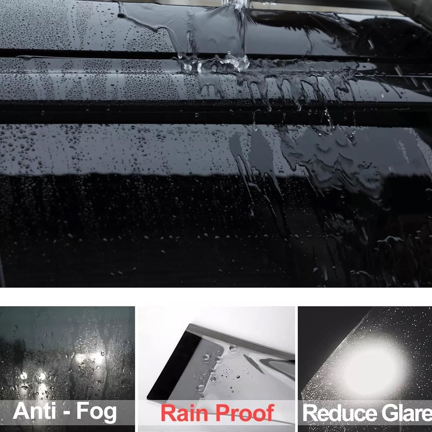 Wind Deflector Compatible with 2002-2009 Chevy Trailblazer Trailblazer SS Smoke Sun Rain Guards Window Visors Not fit EXT Models 94733