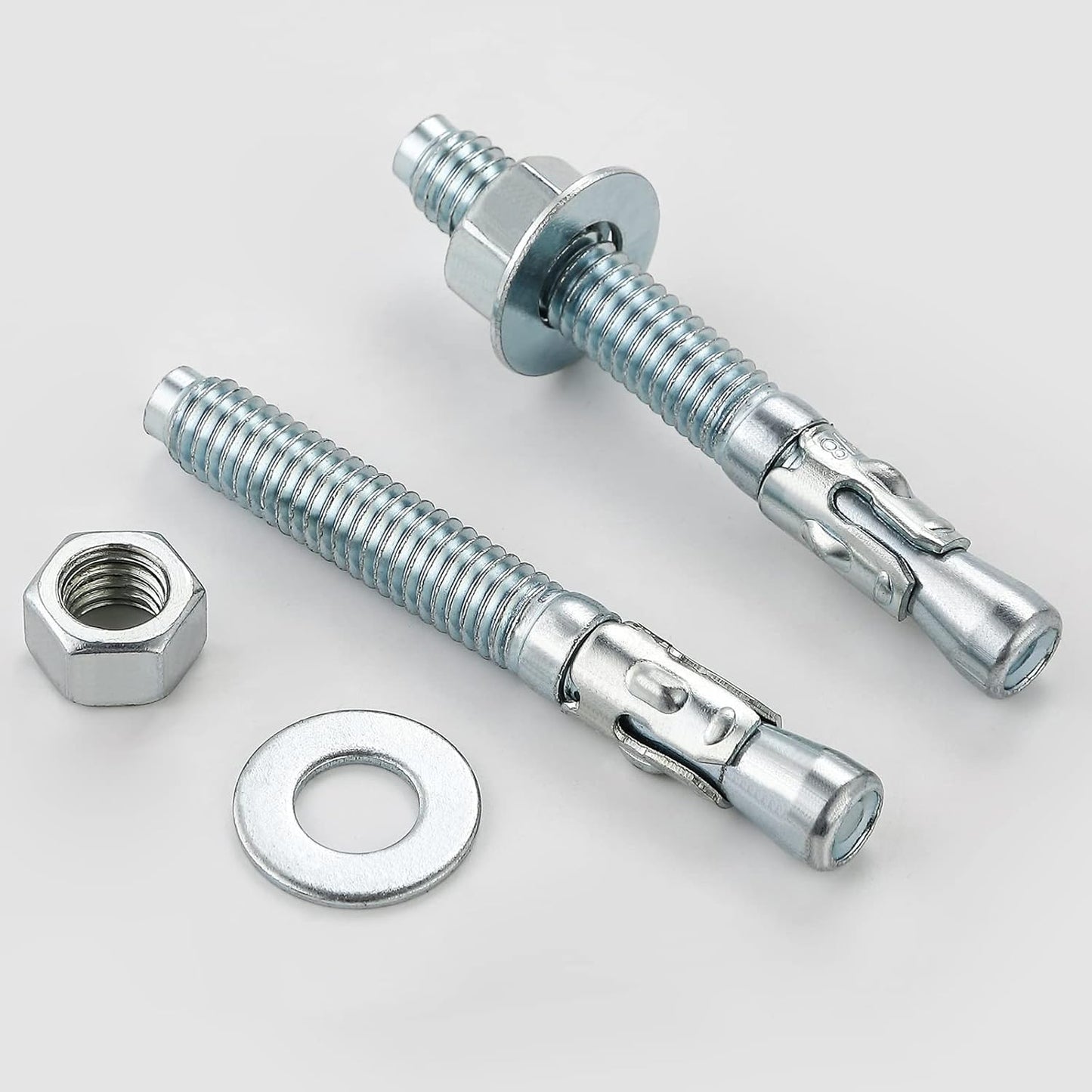 5/16x4" 100Pcs Inch Standard Fasteners for Heavy-Duty Zinc Wedge Anchors for Cement and Concrete