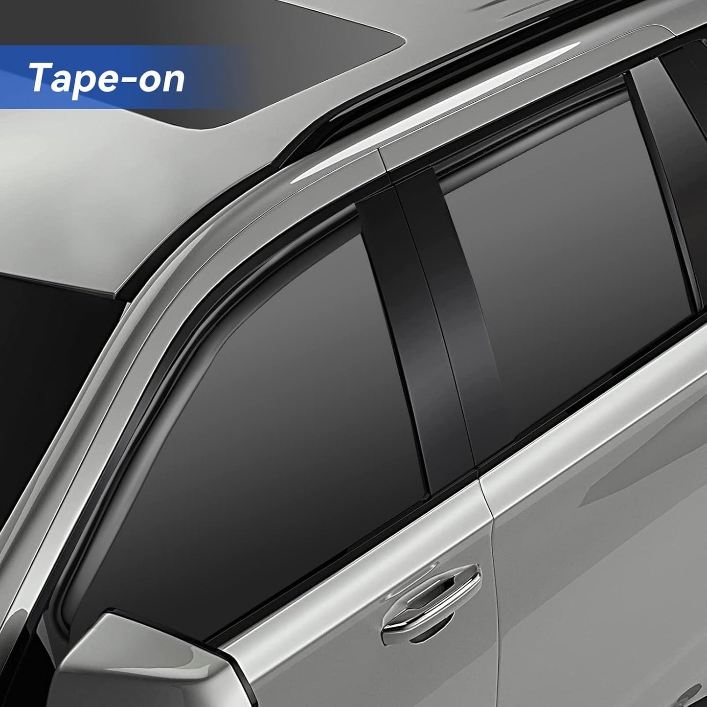Window Visors Rain Guards for 2001-2007 Chevy Silverado/GMC Sierra, Window Vent Wind Deflectors Visors Shades for 2000-2006 Suburban/Yukon XL, 2002-2006 Avalanche/Cadillac Escalade - Crew Cab