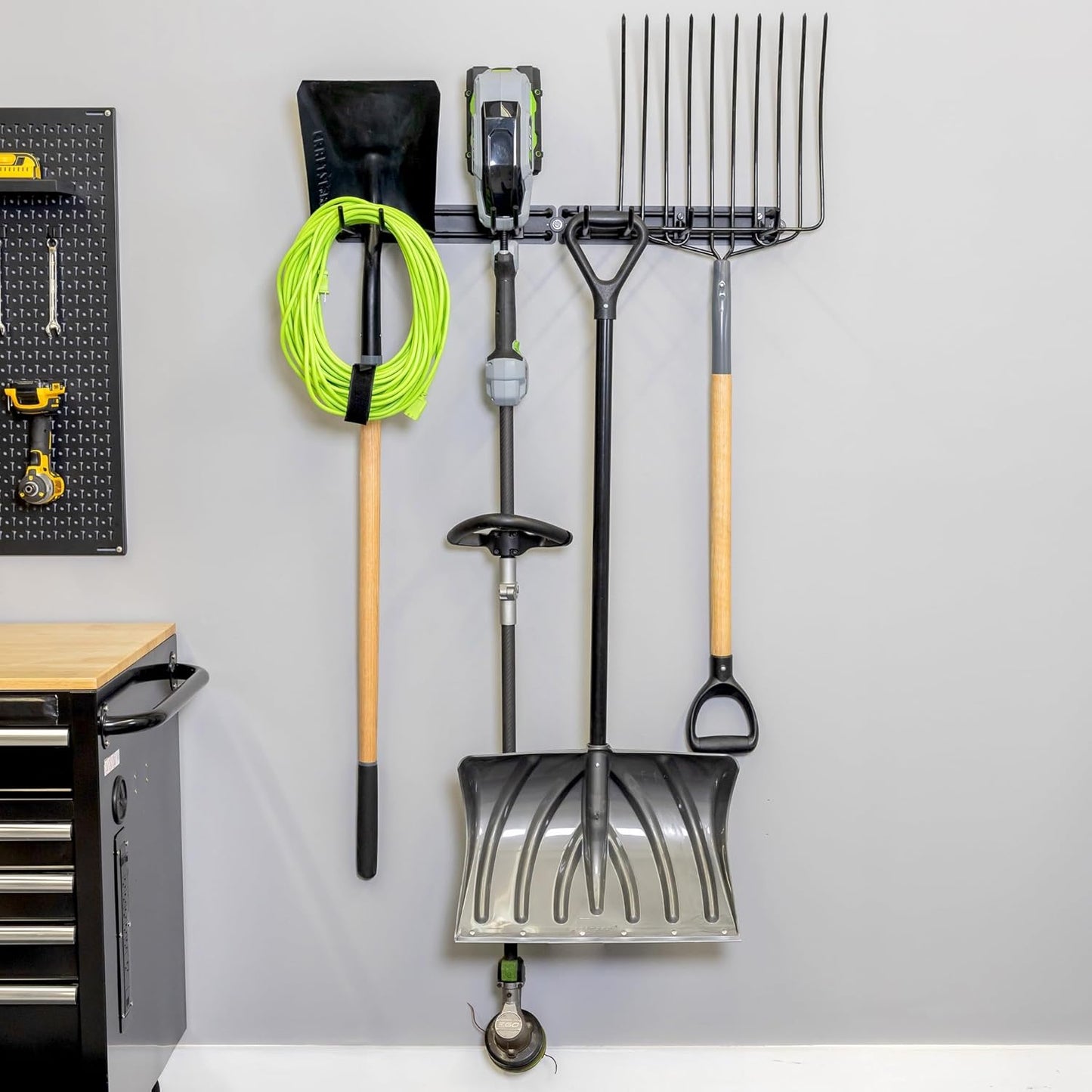 StoreYourBoard 32'' Modular Garage Tool Organizer Wall Mount – Adjustable Garden Tool Rack for Garage Organization and Storage, Heavy-Duty Steel Wall Tool Organizer, Holds 300 lbs