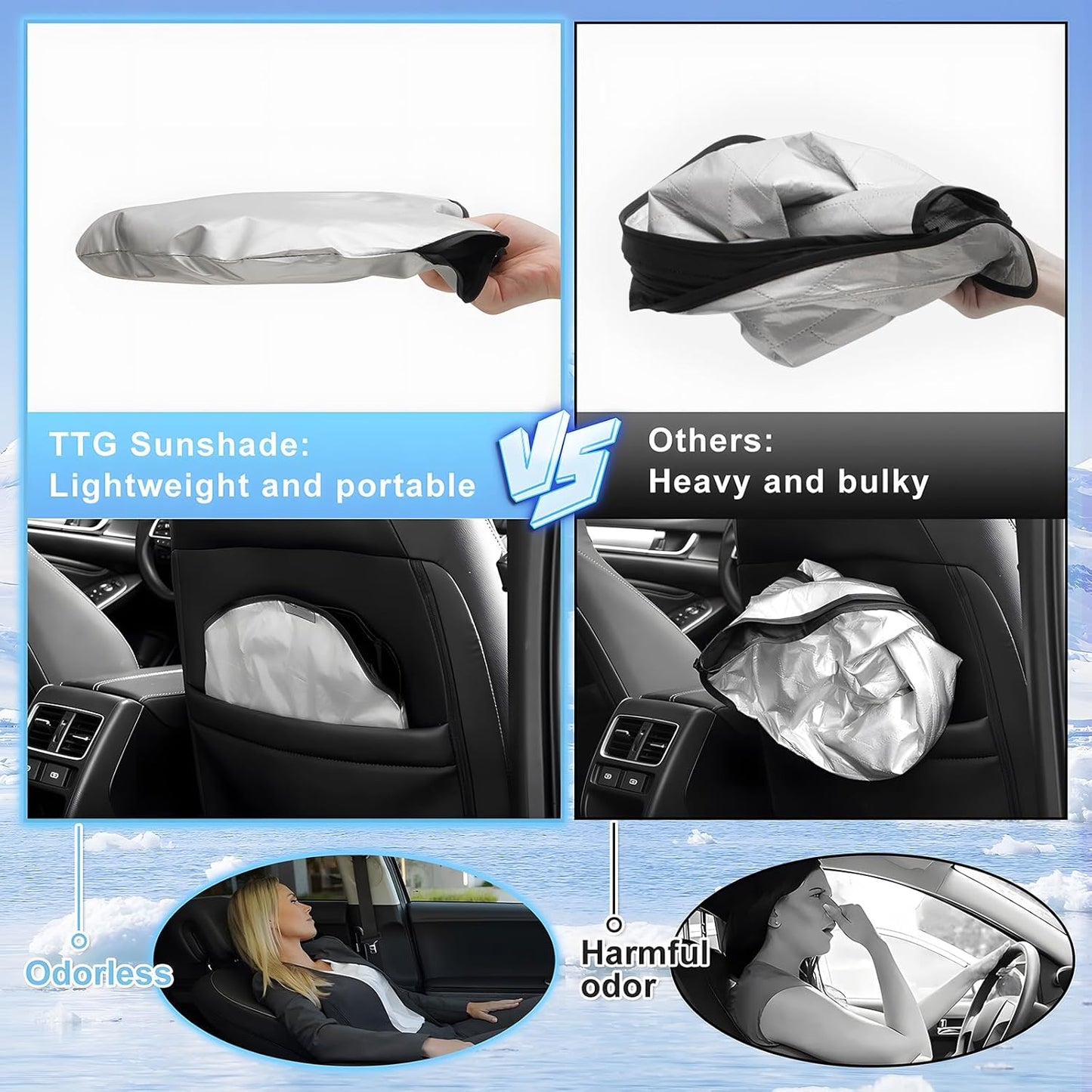 T TGBROS Windshield Sun Shade for 2018-2025 Jeep Wrangler JL & 2/4 Door 4XE & 2020-2025 Gladiator JT Accessories Foldable Sun Shield Front Window Sunshade Cover Sun Visor Cover Sun Protection
