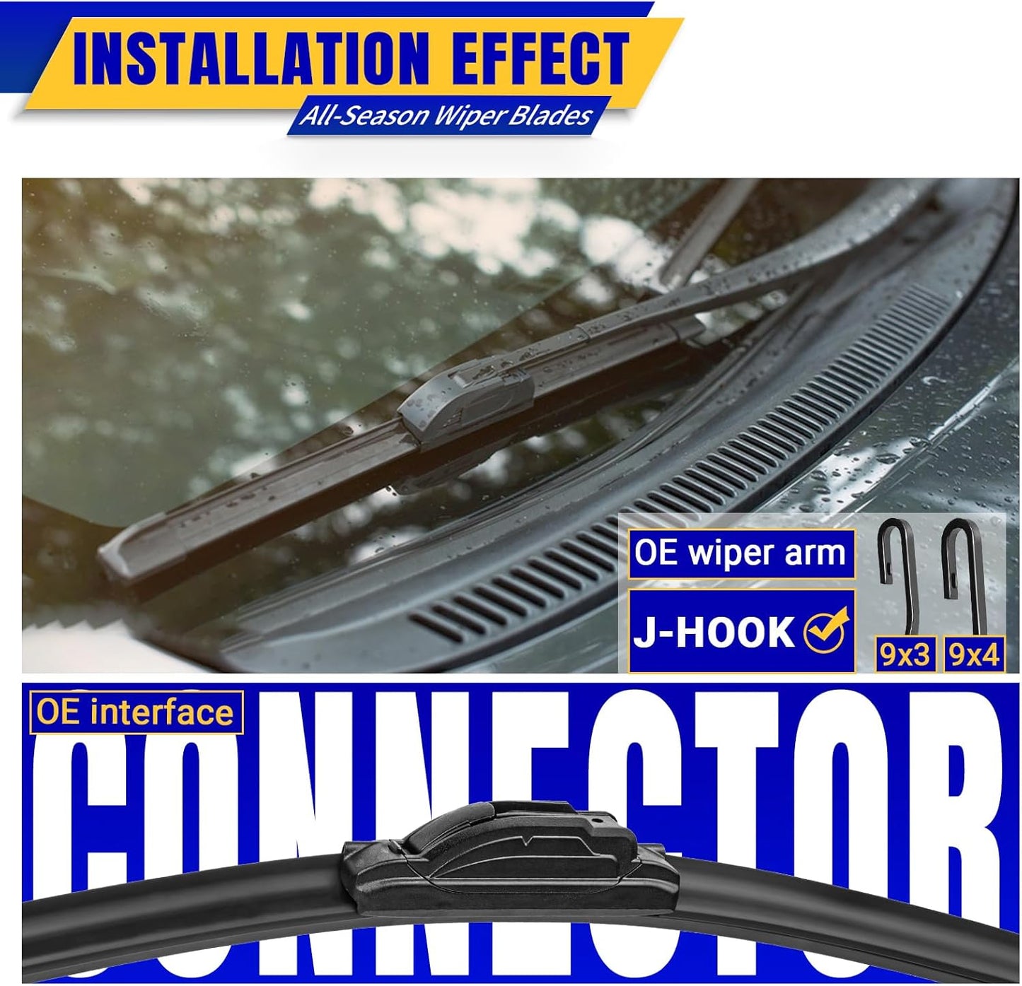 3 wipers Replacement for 2015-2021 Kia Sedona/2021 2020 2022 2023 Kia Telluride, Windshield Wiper Blades Original Equipment Replacement - 26"/18"/13" (Set of 3) U/J HOOK