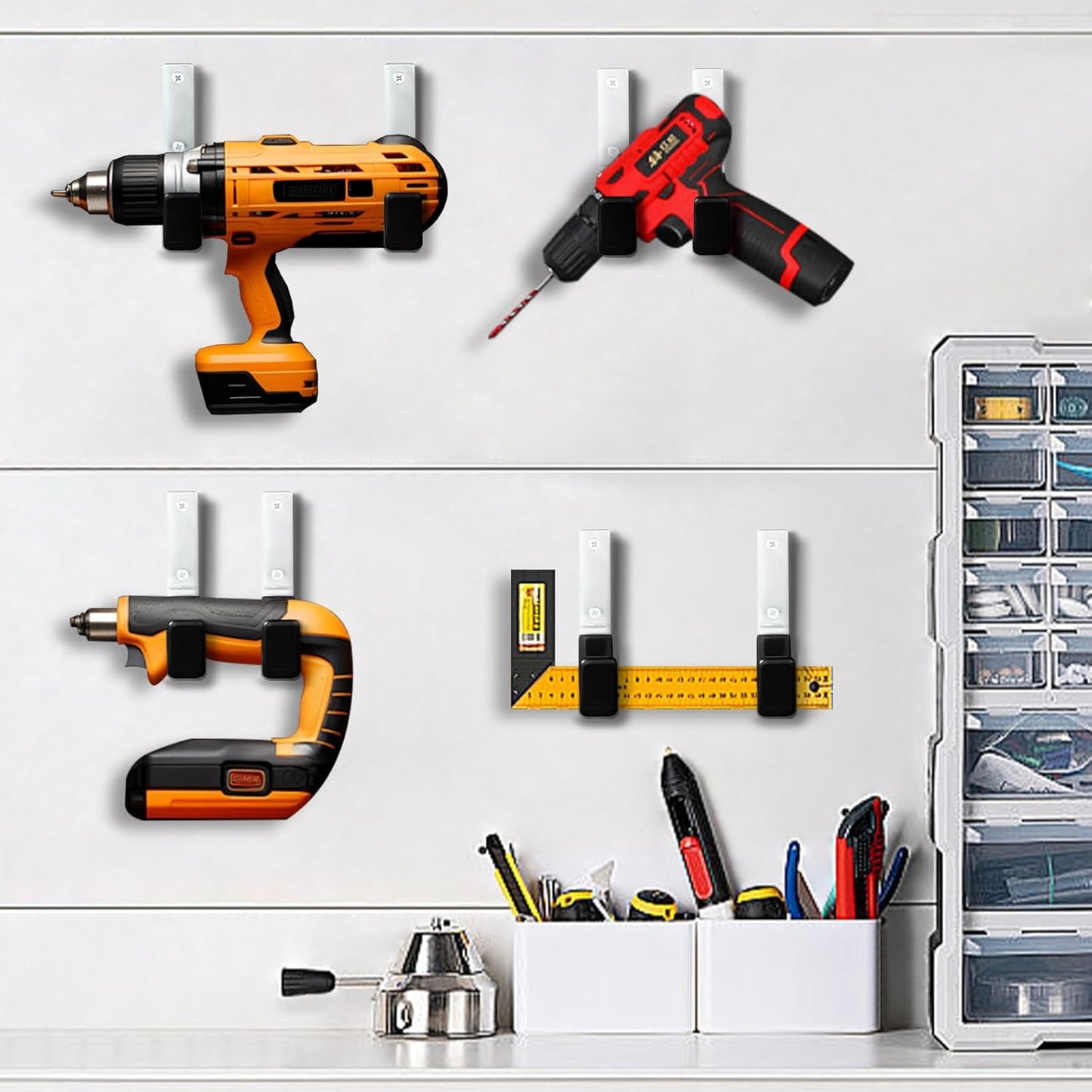 Heavy Duty Steel Garage Hooks,Garage Storage Utility Hooks,Anti-Slip Hanger, Tool Organizer,Steel Wall Mount Organizer, Garden Hose Hanger (Small-6PC)