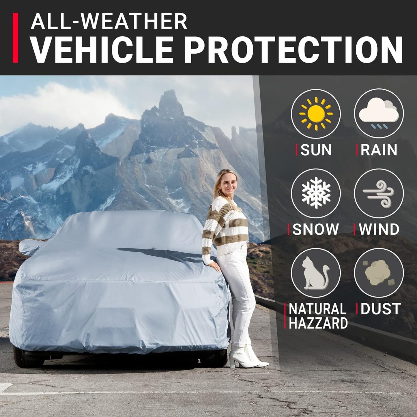 iCarCover Premium Car Cover for 1998-2002 Chevy Prizm Heavy Duty Waterproof All Weather Automobiles Custom Fit Indoor Outdoor UV Snow Protection Covers with Straps and Bag