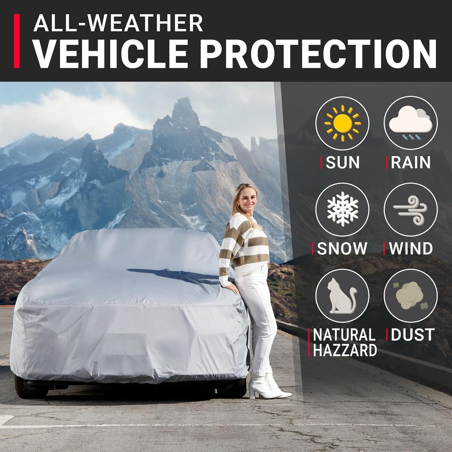 iCarCover Fits 1955-1958 Pontiac Chieftain 2-Door, 4-Door Car Cover Automobiles Form-Fit Padded Full Exterior Waterproof Automobiles Protection Covers