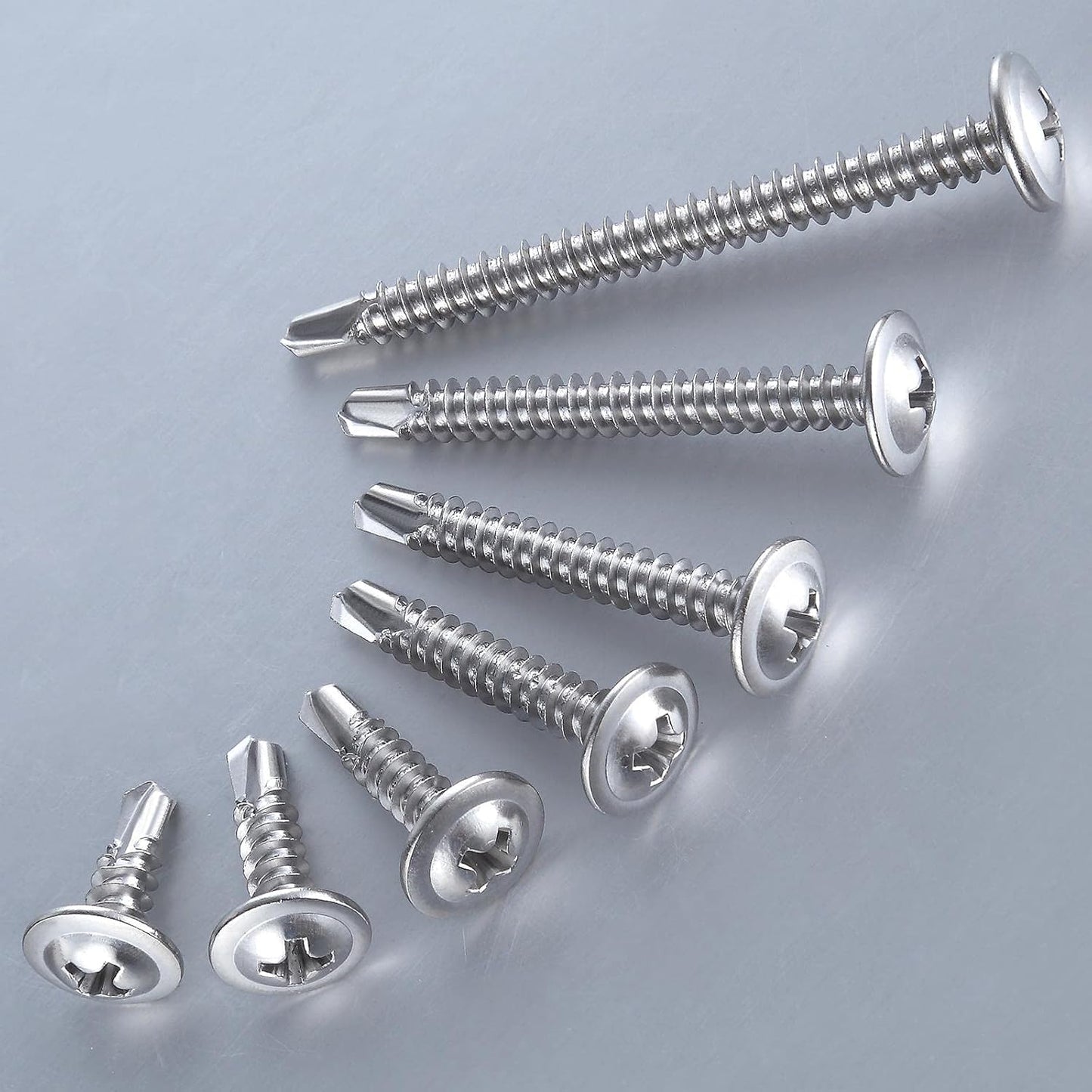 (350 pcs) Wensilon #10×1/2”for Sheet Metal Self-Tapping Screws 410 Stainless Steel Truss Head High-Strength Quick Tapping Screws