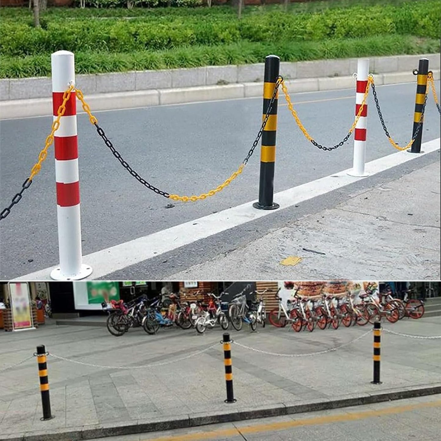 Safety Barrier Bollard for Driveways, Parking Bollard for Warehouse, Traffic Barricade Cones, Parking Stopper for Garage, for Construction Sites etc(Black (1PCS))