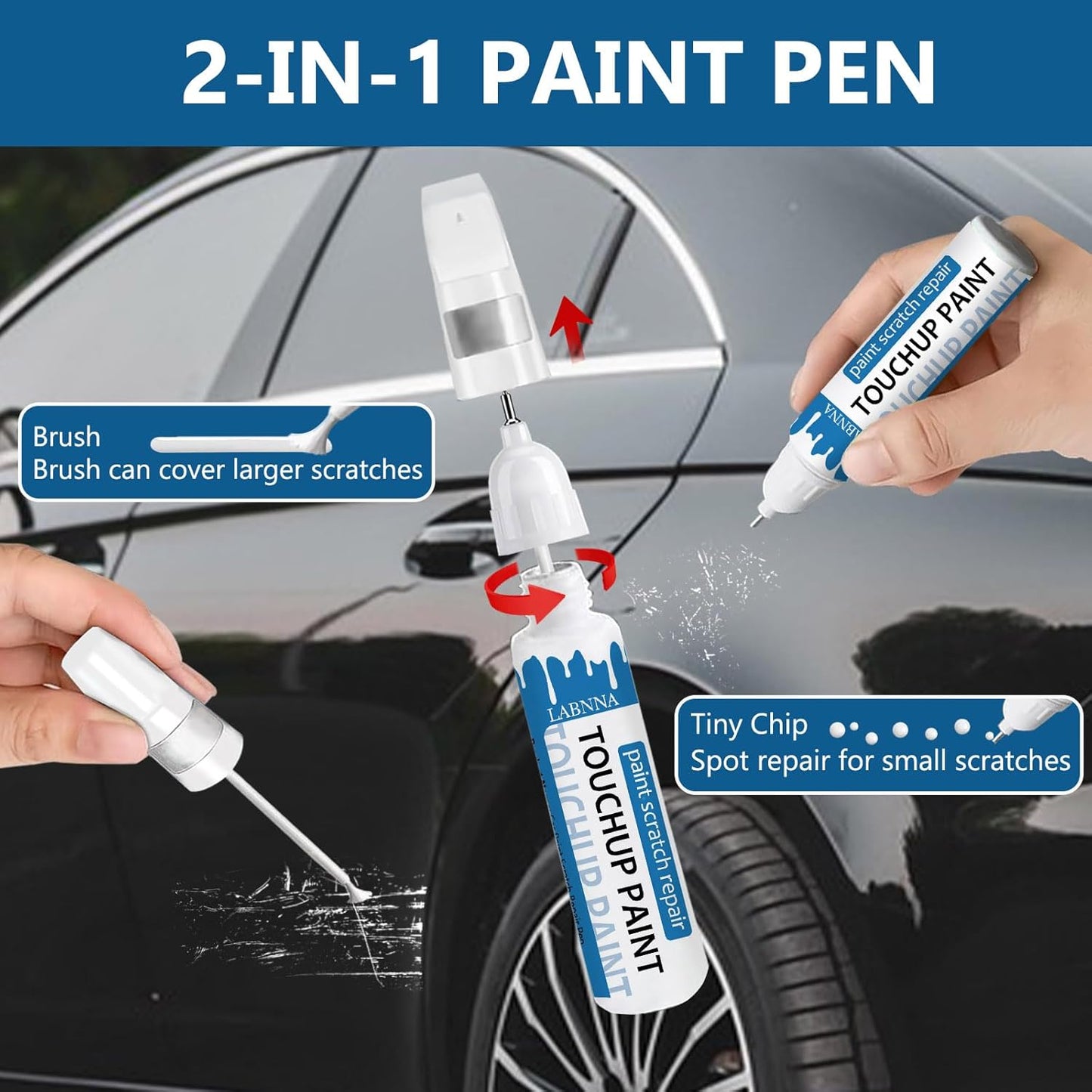 Ruby Flare Pearl(3T3) Touch Up Paint for Toyota-Exact Match 2 in 1 touchup Paint Pen for Chips and Nicks Repair Car Paint Scratch Repair Kit