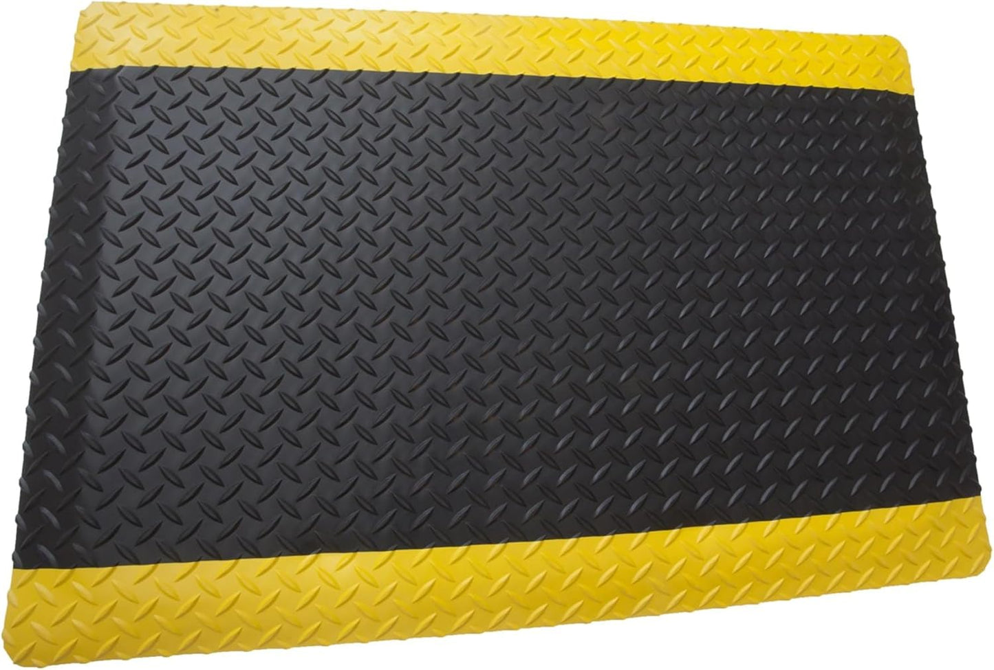 Rhino Mats, American Classic Diamond Anti-Fatigue Mats, Industrial Ergonomic Comfort Standing Mat for Work, Home, Garage, Office, Kitchen or Anywhere (Black/Yellow 9/16" Thick, 4 FT. x 18 FT.)