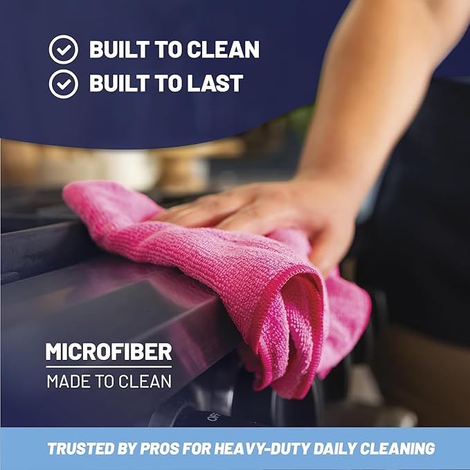 MW PRO Premium Microfiber Cleaning Cloths (12 Pack, 12x12, Grey) - Streak Free Stainless Steel & Glass Towels - Ultra Soft Cleaning Cloths for Screens, Granite & Modern Home - Washable & Reusable