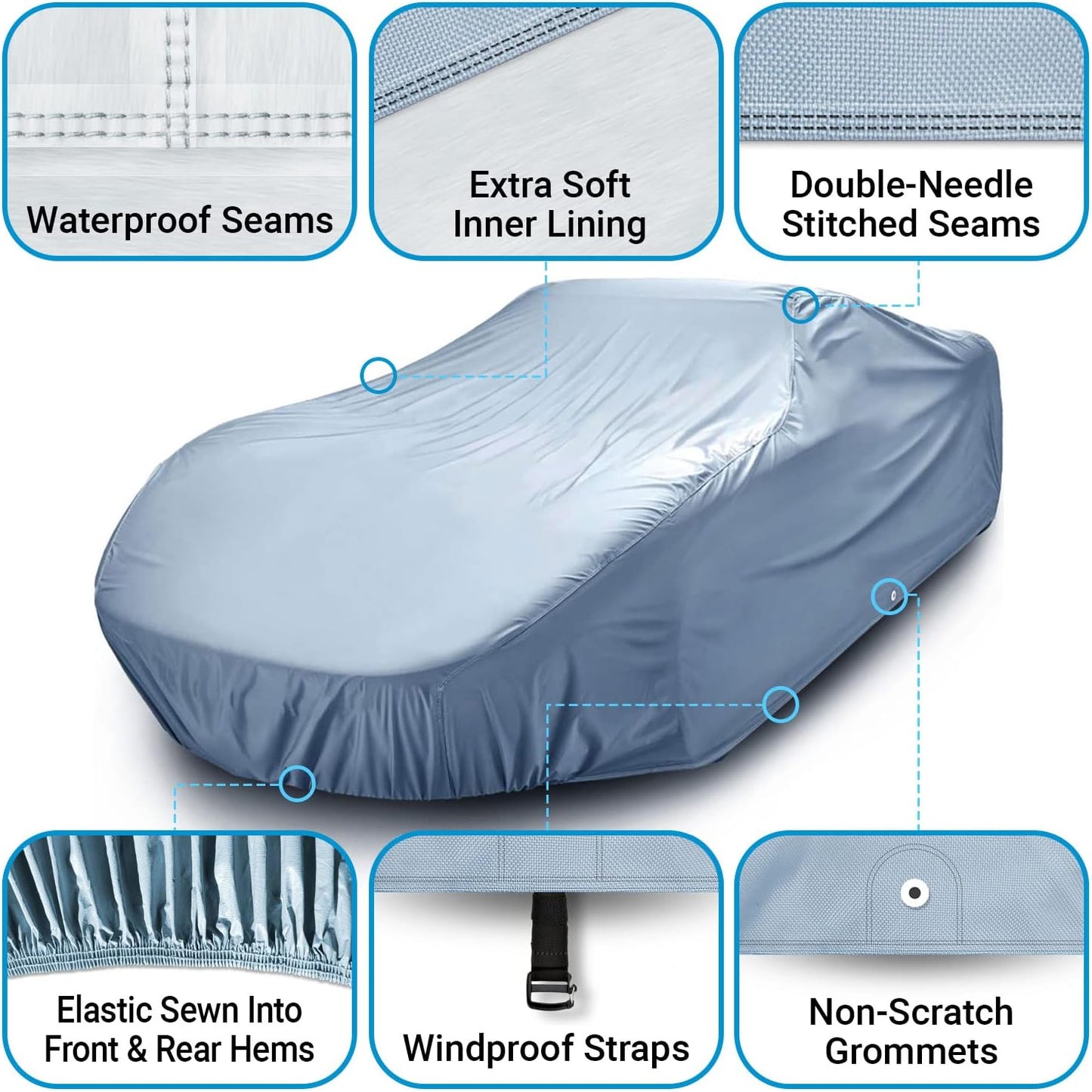iCarCover Premium Car Cover for 1961-1963 Buick Special Heavy Duty Waterproof All-Weather Automobiles Custom Fit Indoor Outdoor UV Snow Protection Covers with Straps and Bag