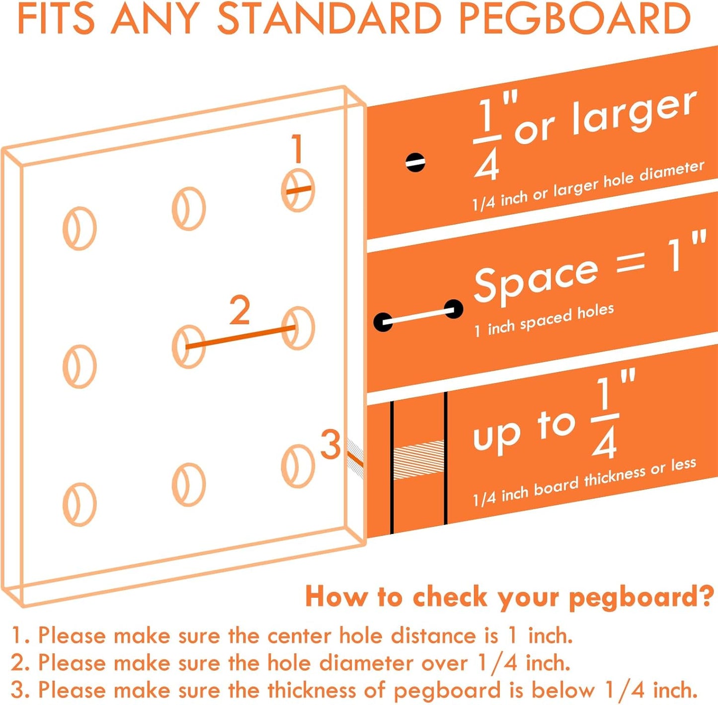 G.CORE 8-Pack Pegboard Hooks, Peg Board Tool Utility Hooks & Hangers Fit 1/4" Pegboards, Heavy Duty Metal Peg Board Shelving Hooks, Wall Organizers and Storage for Craft Room Garage Workbench Office