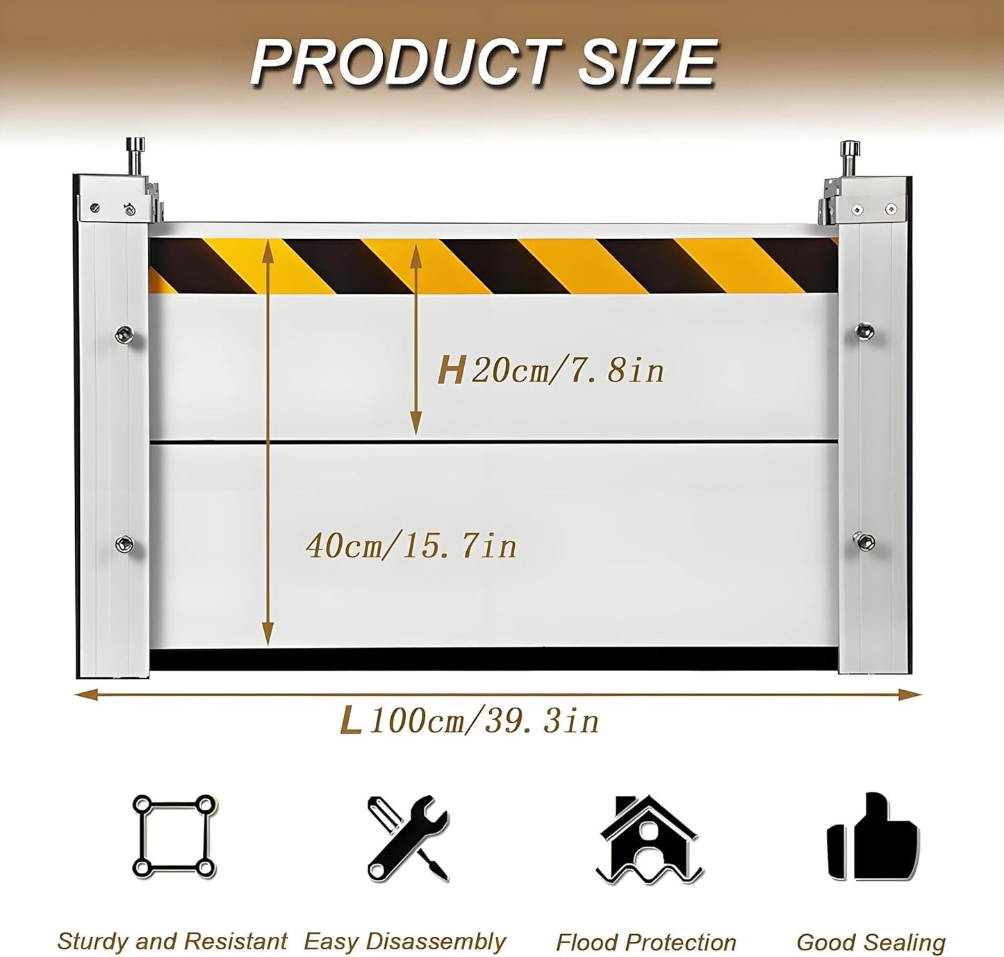Flood Barriers for Home Exterior,Aluminum Alloy Outdoor Garage Doors Water Barriers for Flooding(H31.5Inch,L21FT)