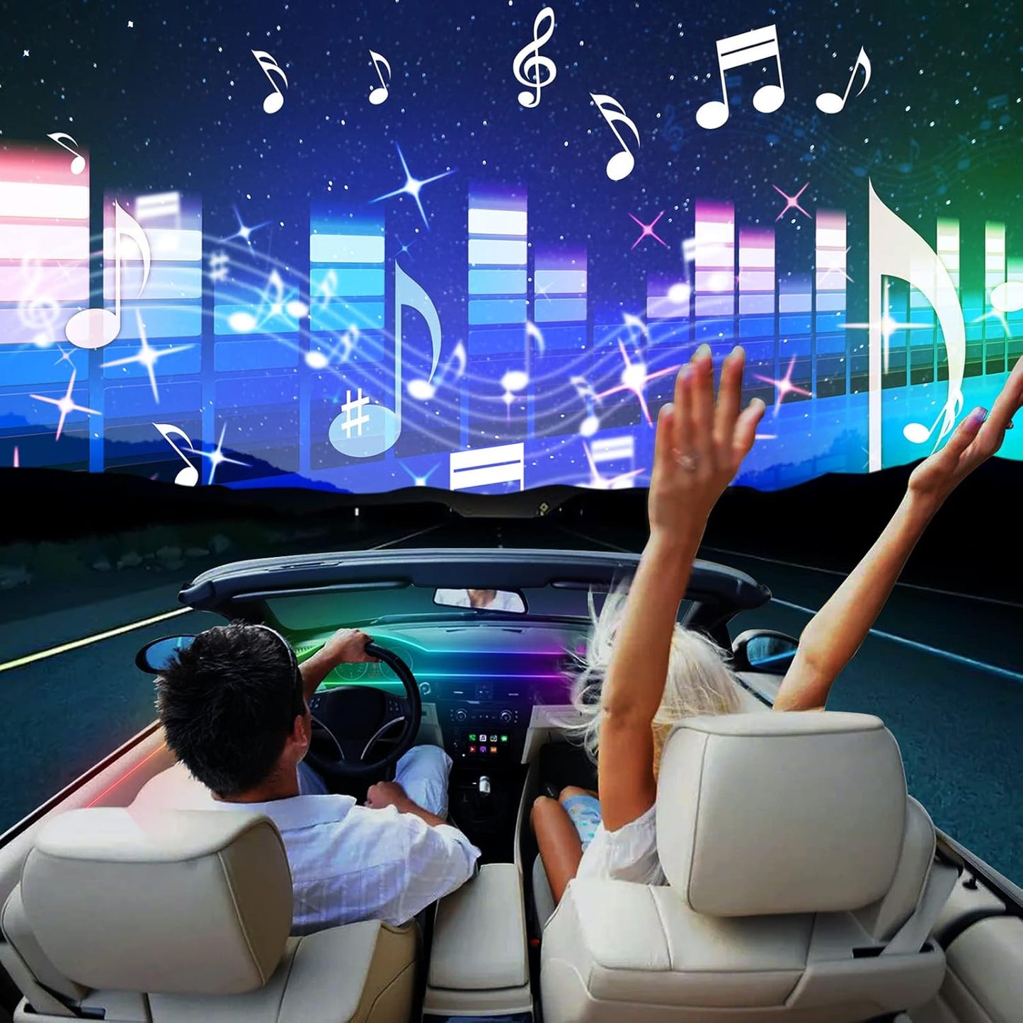 Dreamcolor Acrylic Interior Car LED Strip Light 43-inch, which fit for dreamcolor Main Controller Module and Sub-Controller Module kit (not Including) of The LED LAMP APP