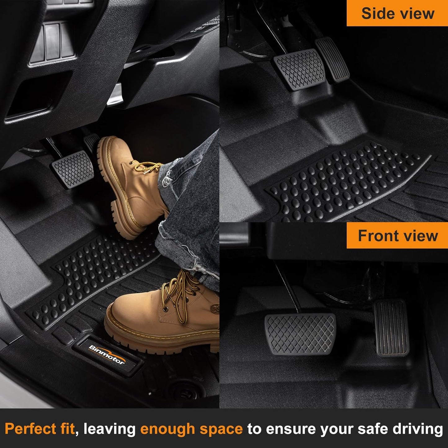 Binmotor-Floor Mats for Mazda 3 2014-2018, Front & 2nd Row, Heavy Duty Car Floor Mat Floor Liners All Weather Car Mats for Mazda 3 Accessories