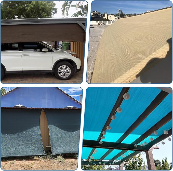 TANG Sun Shade Fabric Roll 8'x42' Shade Cloth for Garden Dark Green HDPE Mesh Shading Pergola Cover Replacement Canopy, 95% Blockage Sunshades for Outdoor Patio Backyard Plant