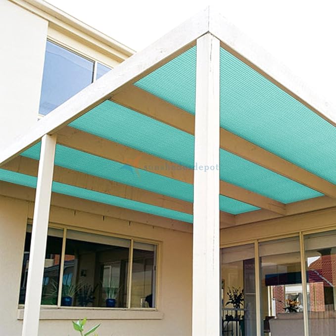 TANG Sun Shade Fabric Roll 8'x28' Shade Cloth for Garden Turquoise Green HDPE Mesh Shading Pergola Cover Replacement Canopy, 95% Blockage Sunshades for Outdoor Patio Backyard Plant