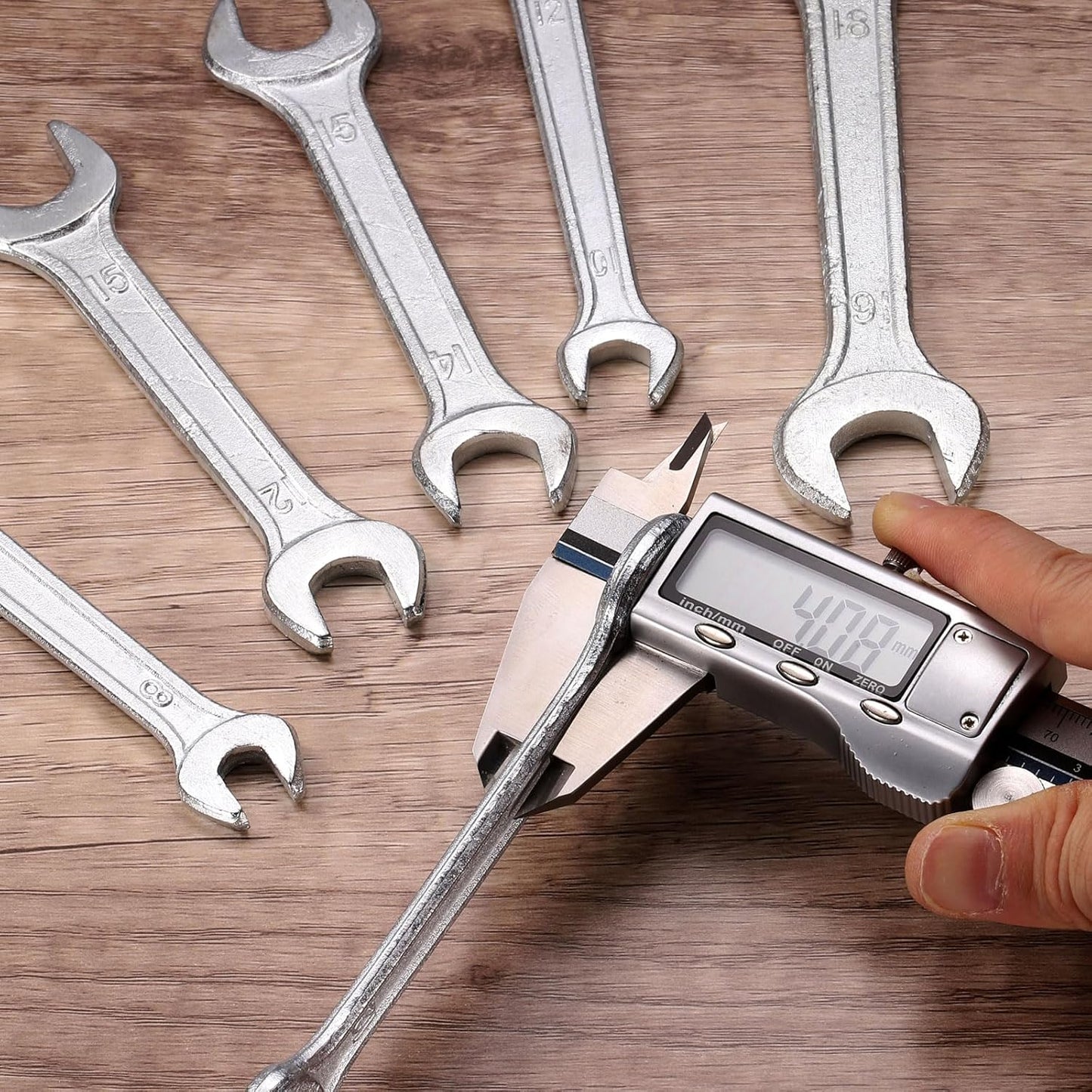 HARFINGTON Double Open End Wrench 6mm x 8mm Metric 15 Degree Offset Angle Small Flat Head Wrench Galvanizing Open Ended Spanner for Automotive Repair Furniture Assembly