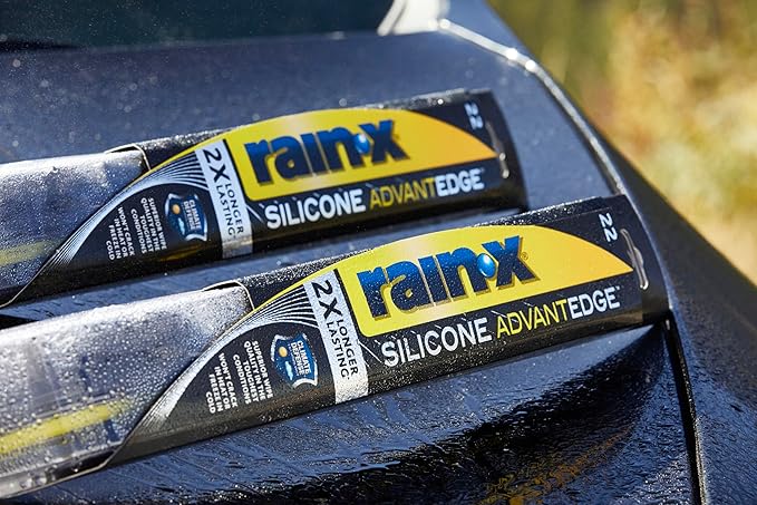 Rain-X Silicone AdvantEdge Wiper Blade 16" Windshield Wiper Blades Replacement, All-Weather Performance Lasts 2X Longer, Premium Beam, Installock Adapter for Easy Fit (Pack of 1)