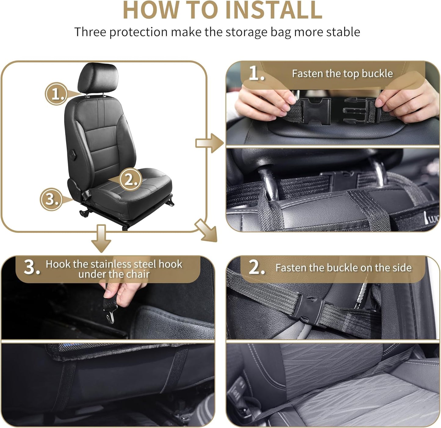LUCMO Car Backseat Organizer with Touch Screen Tablet Holder-2 Pcs,9 Storage Pockets Car Storage Organizer Protectors Kick Mats Travel Accessories for Kids-Light Blue