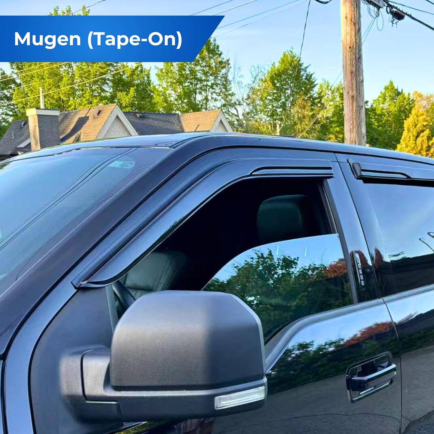 KPY Window Visor Compatible with Toyota RAV4 2013-2018, 4PC Rain Guard Side Window Vent Deflectors Tape-On Mugen Style, 2013 2014 2015 2016 2017 2018
