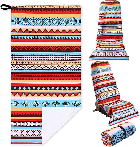 Hahafelt Car Seat Towel Covers Christmas Car Accessories Gifts Athletic Running Towel Performance Microfiber Post Workout Sweat Washable Cover Non Slip for Seat Outdoor Sport(Tribal)
