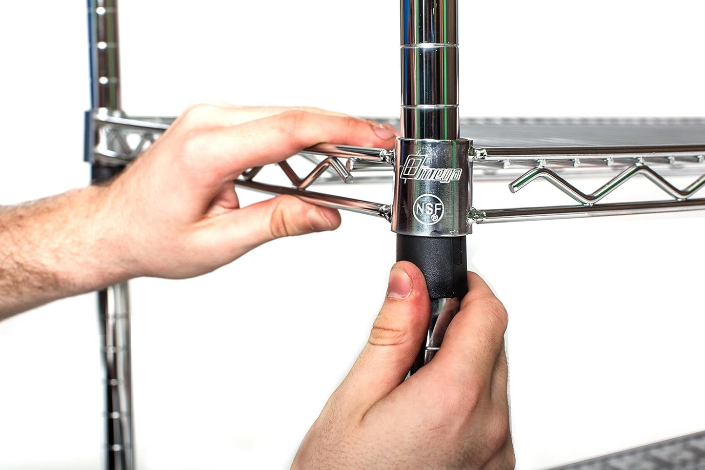 Omega 12" Deep x 24" Wide x 96" High 3 Tier Chrome Starter Shelving Unit