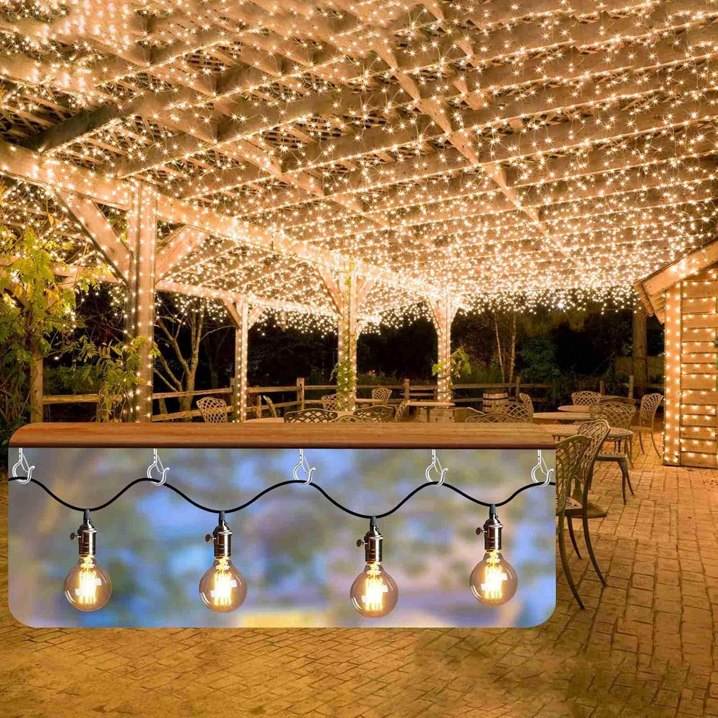 48 PCS Q-Hanger Hooks, Screw Hooks for Outdoor String Lights, Safety Buckle Design Cup Eye Hook for Hanging Christmas Lights, Plants, Mounted on Wall Ceiling, Include 1 Wing Nut Driver, Silver