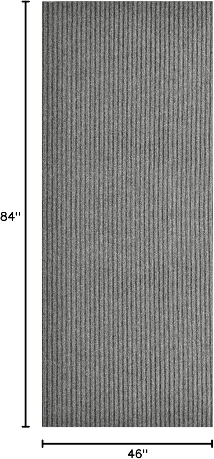 iCustomRug Spartan Weather Warrior Duty Indoor/Outdoor Utility Ribbed in 3ft,4ft,6ft Widths 70 Custom Sizes with Natural Non-Slip Rubber Backing 4'X7' in Grey