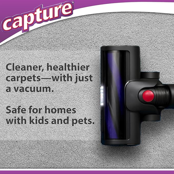 Capture Carpet & Rug Dry Cleaner w/Resealable lid - Home, Car, Dogs & Cats Pet Carpet Cleaner Solution - Strength Odor Eliminator, Stains Spot Remover, Non Liquid & No Harsh Chemical (2.5 lb)