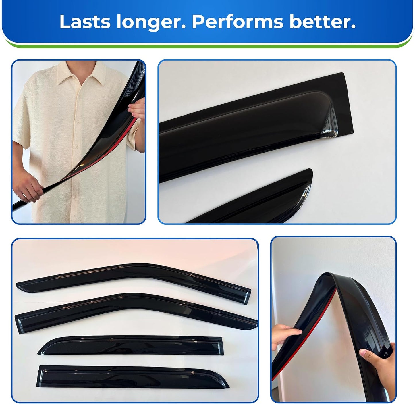 KPY Window Visor Compatible with 2019-2023 Lexus ES250 ES300h ES350, 4PC Rain Guard Side Window Vent Deflectors Tape-On Mugen Style, 2019 2020 2021 2022 2023