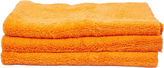Maxshine 16" x 24" Universal 3-Pack Orange 500GSM Edgeless Microfiber Towel – Ultra-Soft & High Absorbency – Ideal for Car Detailing, Polishing & Finishing – Lint-Free Cleaning Cloth
