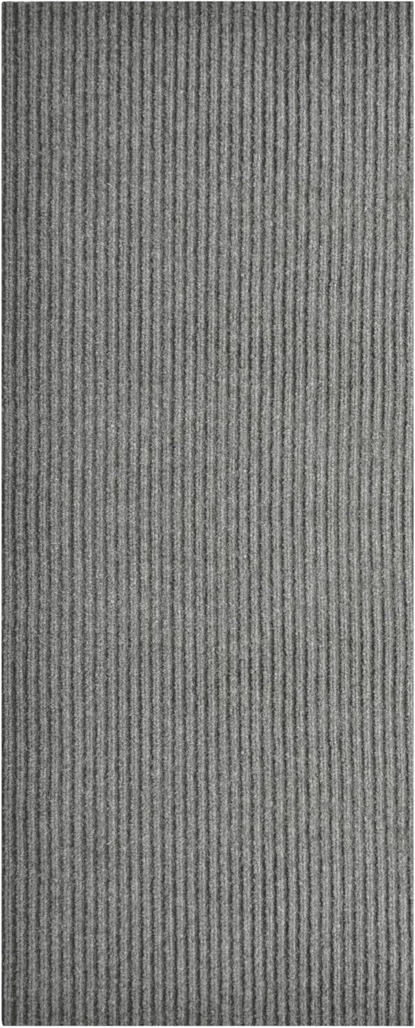 iCustomRug Spartan Weather Warrior Duty Indoor/Outdoor Utility Ribbed in 3ft,4ft,6ft Widths 70 Custom Sizes with Natural Non-Slip Rubber Backing 4'X66' in Grey