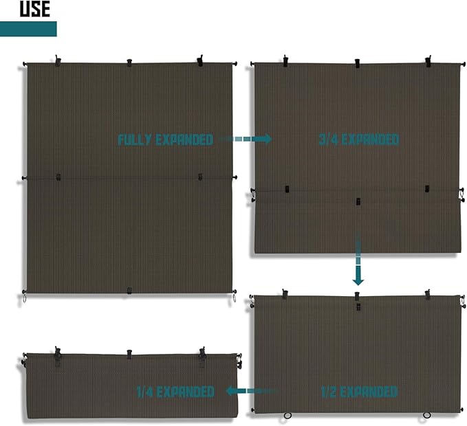 Bynbbur 6'W x 5'H Outdoor Patio Shades Foldable Roller Blinds, 220 GSM Sun Shade Roll Up Porch Screens Exterior Shade Cloth for Deck Pergola Backyard, Brown