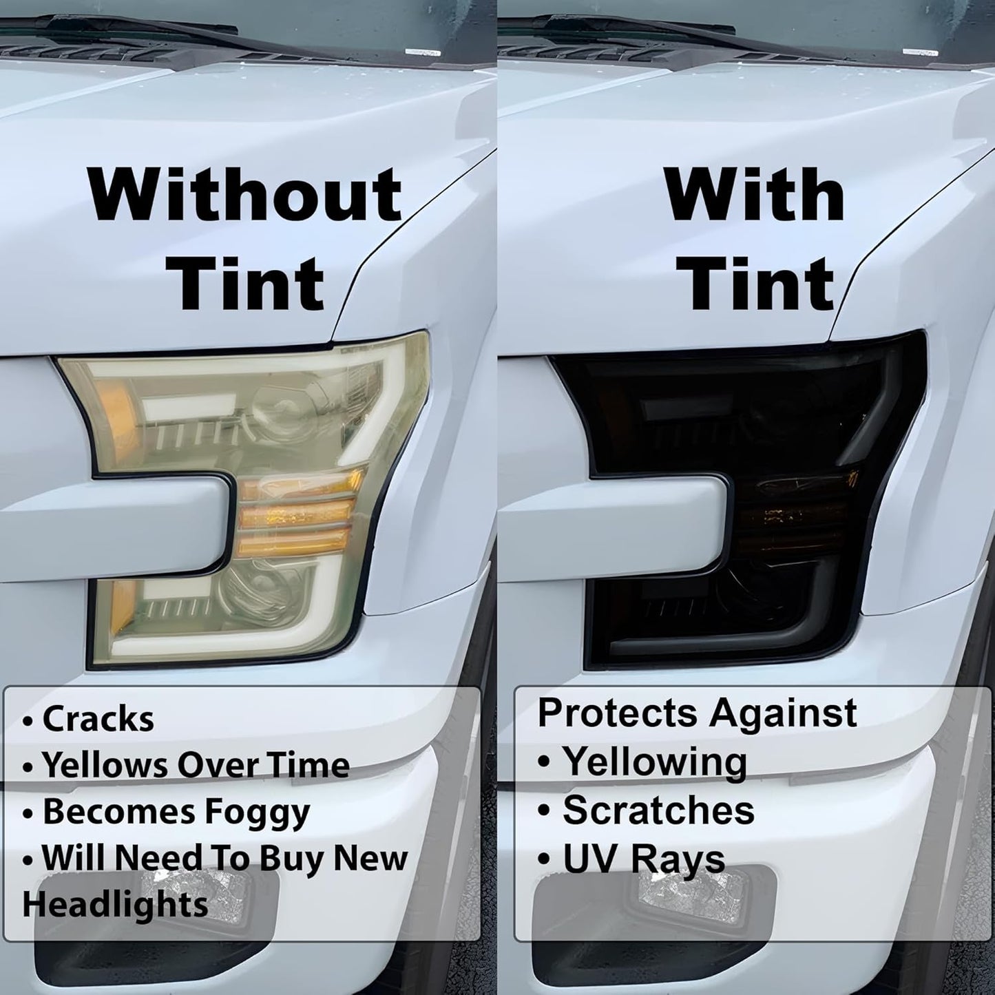 BOGAR TECH DESIGNS Full Headlight Head Light Tint Kit Compatible with Mitsubishi Outlander 2022-2025, Dark Smoke