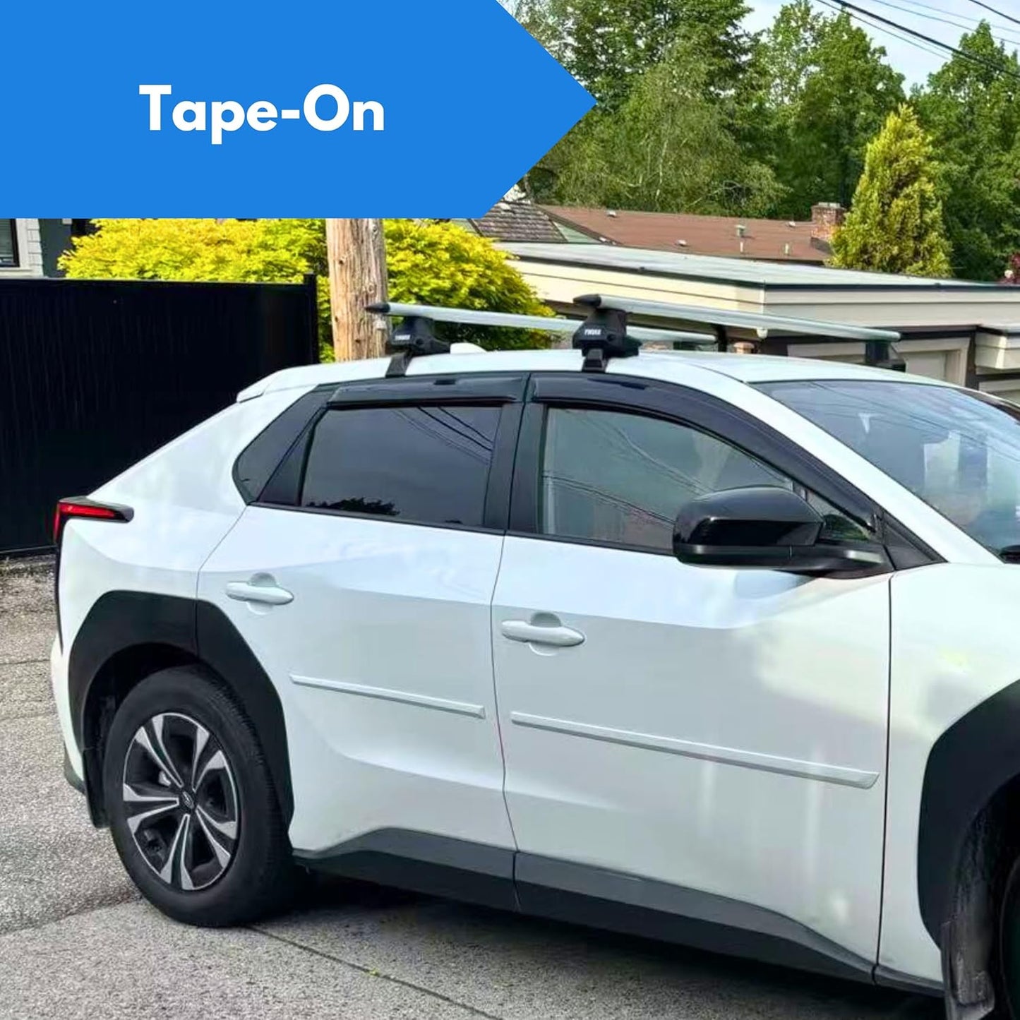 KPY Window Visor Compatible with Nissan Quest 2011-2017, 4PC Rain Guard Side Window Vent Deflectors Tape-On Style, 2011 2012 2013 2014 2015 2016 2017