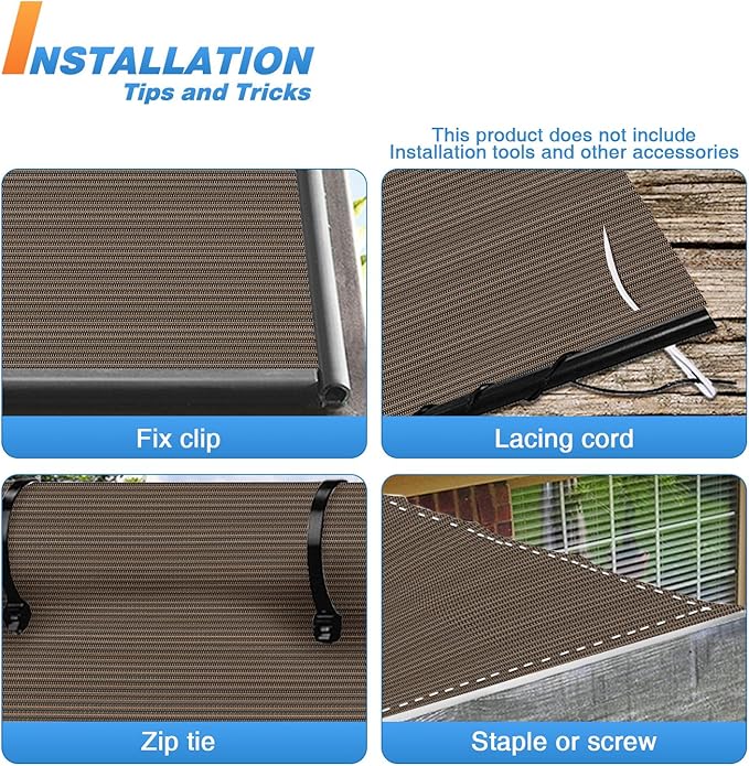 TANG Sun Shade Fabric Roll 8'x12' Shade Cloth for Garden Brown HDPE Mesh Shading Pergola Cover Replacement Canopy, 95% Blockage Sunshades for Outdoor Patio Backyard Plant