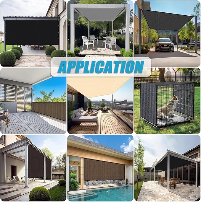 Amagenix 90% Pergola Shade Cover 14' X 14' Sun Shade Cloth with Grommets for Outdoor Garden Patio Porch, Commercial Grade 200 GSM - Cable Zip Ties Included (We Customized) GN108, Rust Red