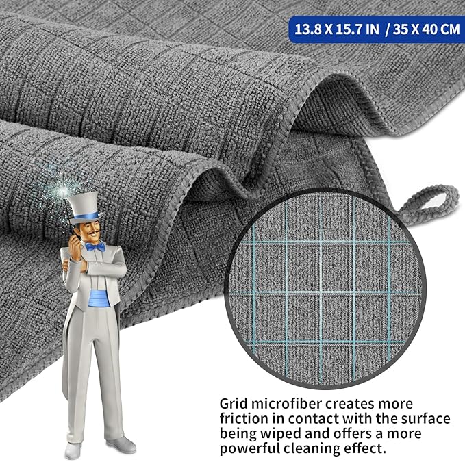 MR.SIGA Microfiber Cleaning Cloth, All-Purpose Cleaning Towels, Pack of 6, Size 13.8 x 15.7 in
