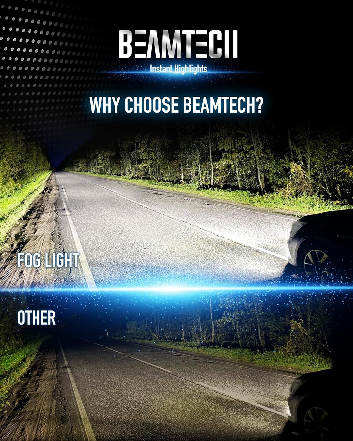 BEAMTECH H13 9008 Powersport Bulb For H13 Off-Road Or Fog Light 2 PCS