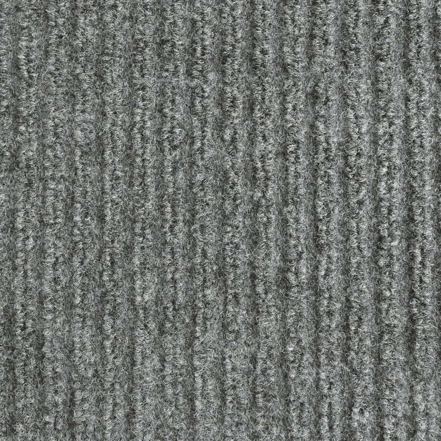 iCustomRug Spartan Weather Warrior Indoor/Outdoor Utility Ribbed Carpet Runner with Non-Slip Thermoplastic Rubber Backing, 3ft X 68ft in Grey