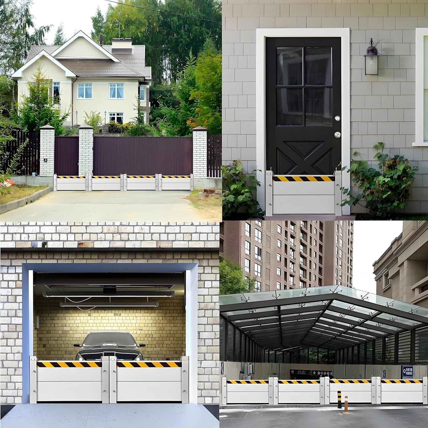Flood Barriers for Home Exterior,Aluminum Alloy Outdoor Garage Doors Water Barriers for Flooding(H7.9Inch,L5.5FT)